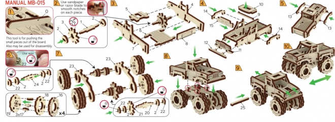 Wooden City 3D puzzle Superfast Monster Truck č.3