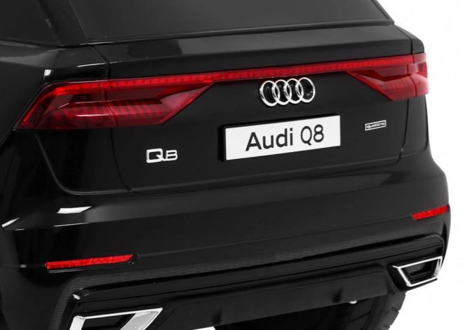 Audi Q8 Zvedák na baterii pro děti černý + dálkové ovládání + EVA + pomalý start + MP3 USB + LED dioda