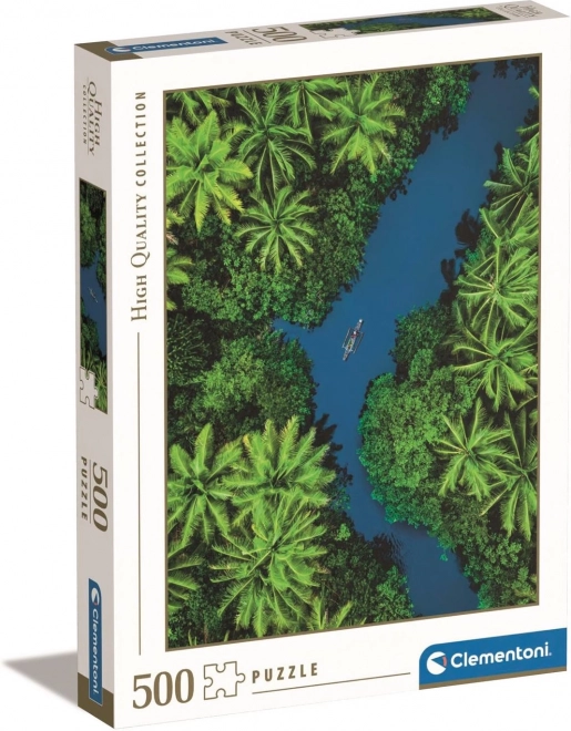 Puzzle s tropickým pohledem z ptačí perspektivy