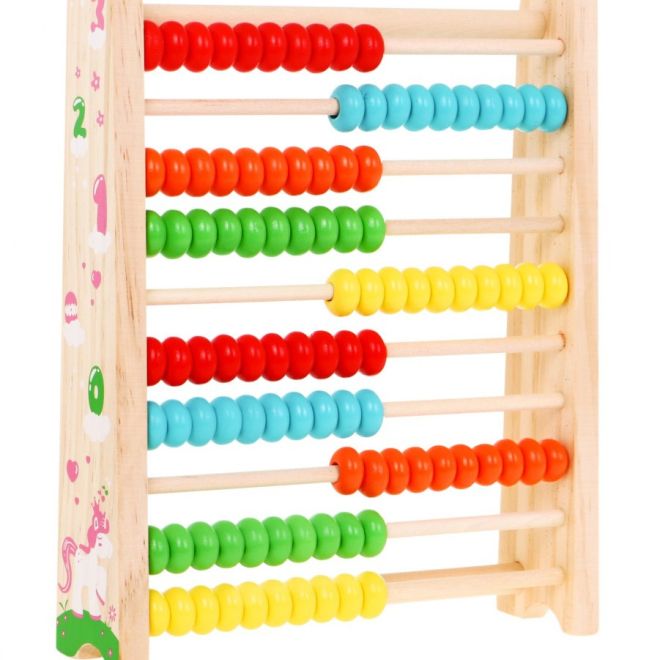 Dřevěné počítadlo pro děti 3+ Učí se počítat do 100 Barevné kuličky