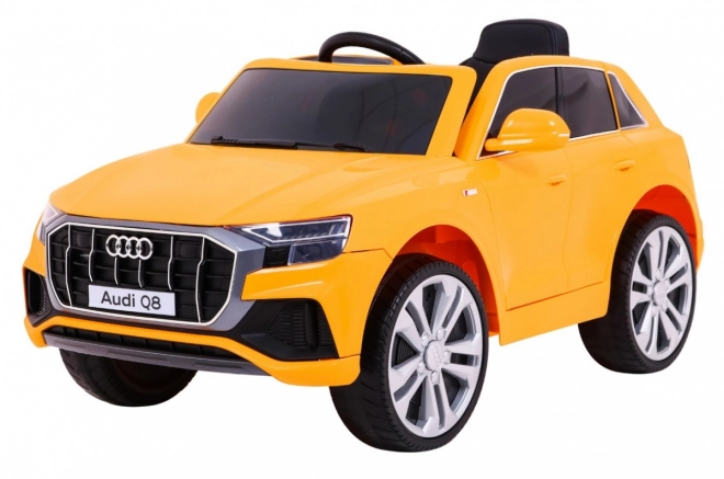 Audi Q8 Zvedák pro děti baterie Žlutá + Dálkové ovládání + EVA + Pomalý start + MP3 USB + LED dioda