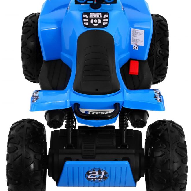 Dětská sportovní čtyřkolka na baterie modrá + 4x4 + LED + rádio MP3