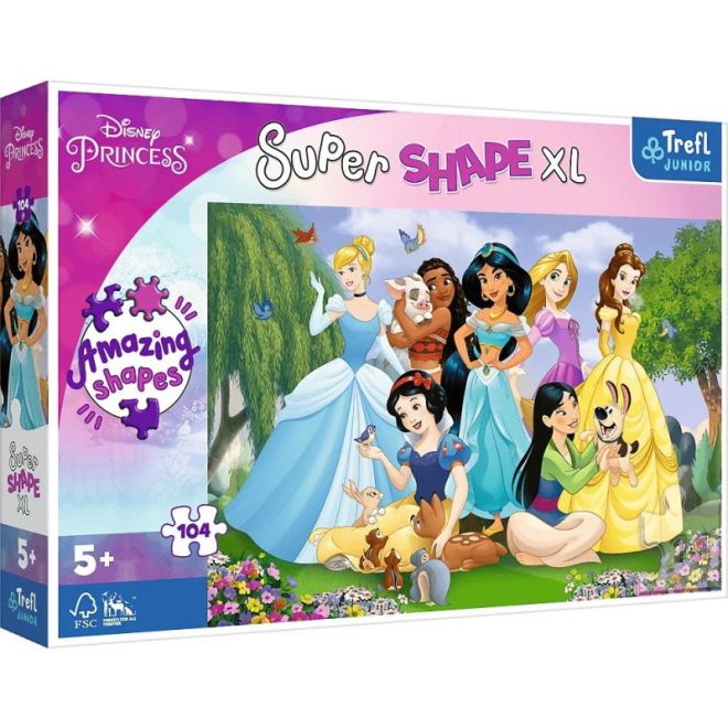 Puzzle 104 dílků XL Super Shape Princezny v zahradě, Disney Princezny