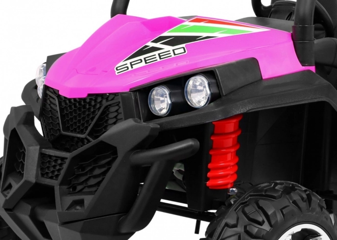 Dětská terénní buggy Grand Lift růžová + pohon 4x4 + dálkové ovládání + nosič zavazadel + rádio MP3 + LED dioda