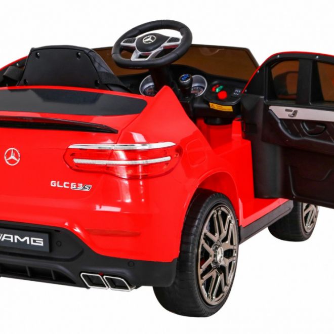 Mercedes Benz GLC63S pro děti Červený + dálkové ovládání + pohon 4x4 + MP3 LED + EVA + pomalý start