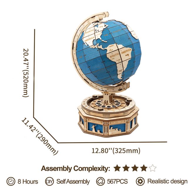 Globus - 3D dřevěná stavebnice