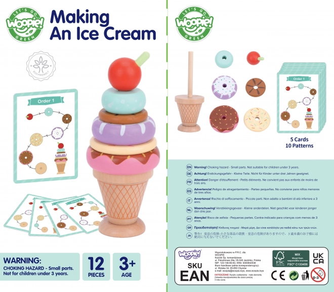 Woopie Green dřevěné zmrzliny montessori cukrárna