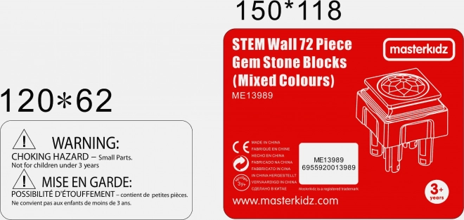 Akrylové barevné diamantíky pro vědeckou tabuli STEM od Masterkidz