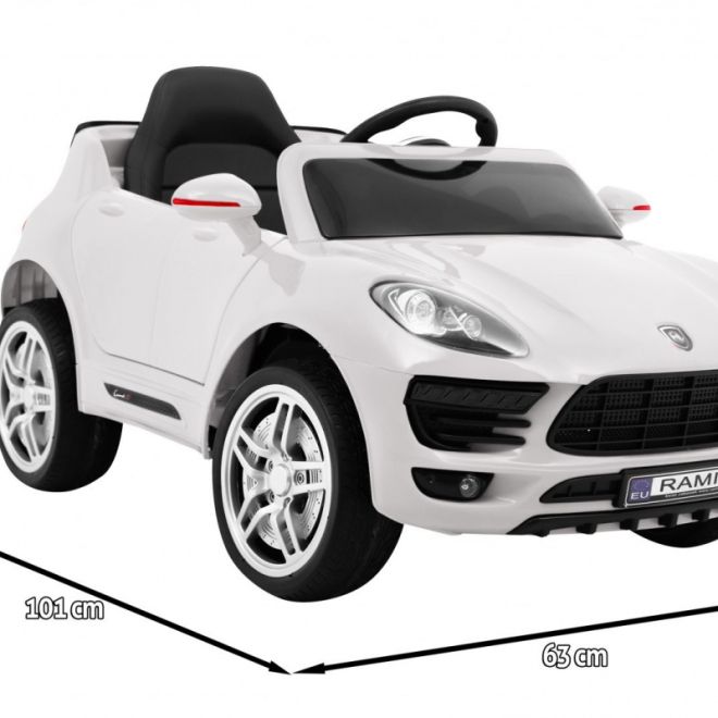 Turbo-S bateriové auto pro děti Bílé + Dálkové ovládání + Pomalý start + EVA kola + Rádio MP3