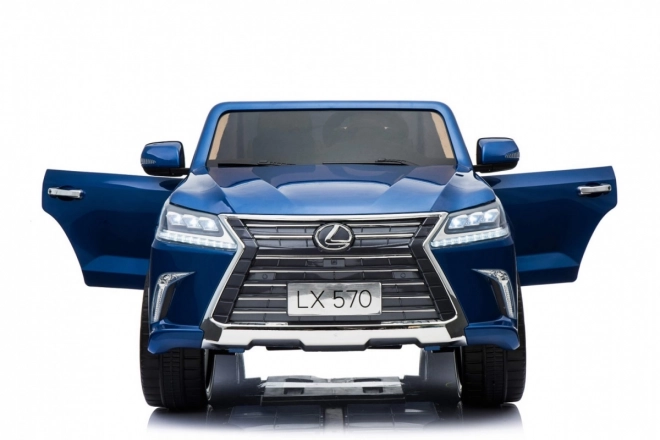 Lexus LX570 Malované auto pro 2 děti Modrá + dálkové ovládání + EVA kola + rádio s LED MP3