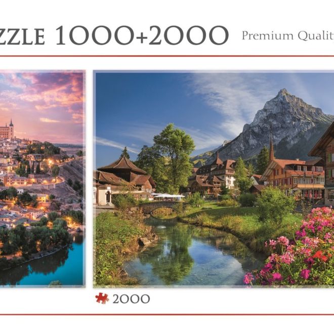 TREFL Puzzle Toledo 1000 dílků + Léto v Alpách 2000 dílků