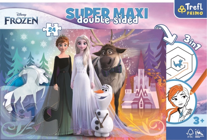 Puzzle 24 dílků Super Maxi Veselý svět Ledového království Disney Frozen