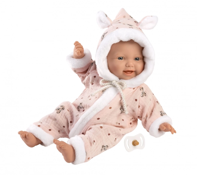 Llorens 63302 LITTLE BABY - realistická panenka miminko s měkkým látkovým tělem - 32 cm