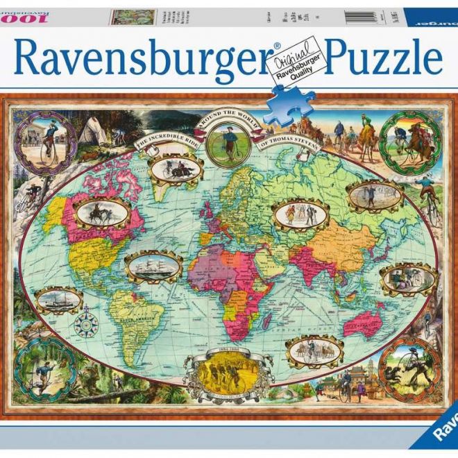 RAVENSBURGER Puzzle Cesta kolem světa na kole 1000 dílků