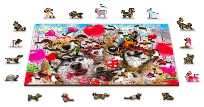 Wooden City Dřevěné puzzle Čas na párty 2v1, 150 dílků EKO