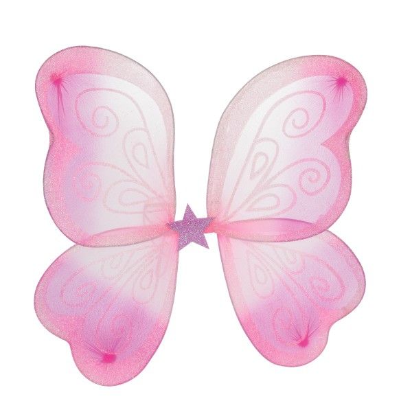 Růžový karnevalový kostým víly s křídly