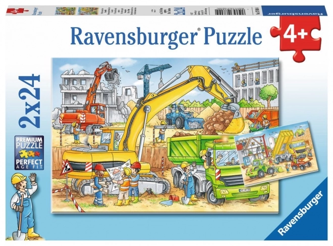 RAVENSBURGER Puzzle Práce na stavbě 2x24 dílků