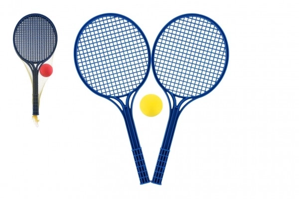 Soft tenis plast barevný+míček 53cm v síťce