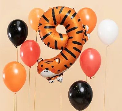 Fóliový narozeninový balónek číslo 9 - Tygr 64 x 87 cm