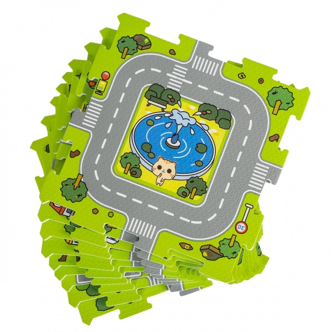 Pěnové puzzle s motivem silnice Smily Play