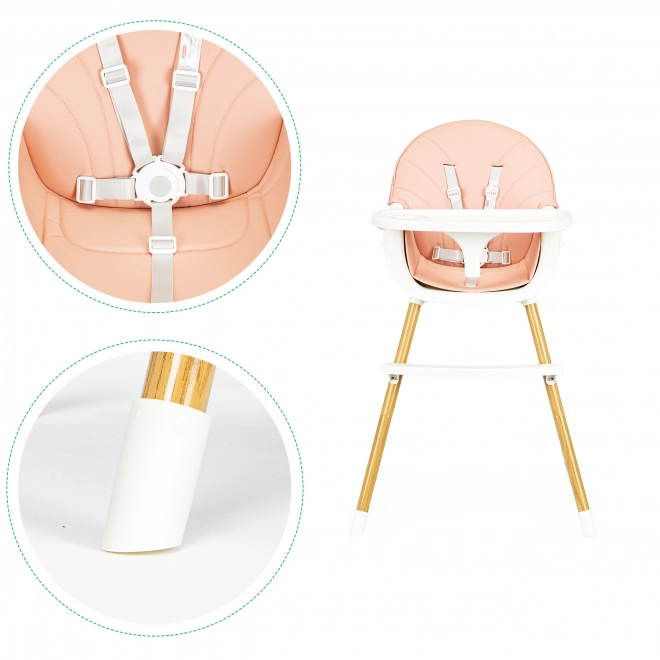 Ecotoys Jídelní židlička 2v1 Růžová