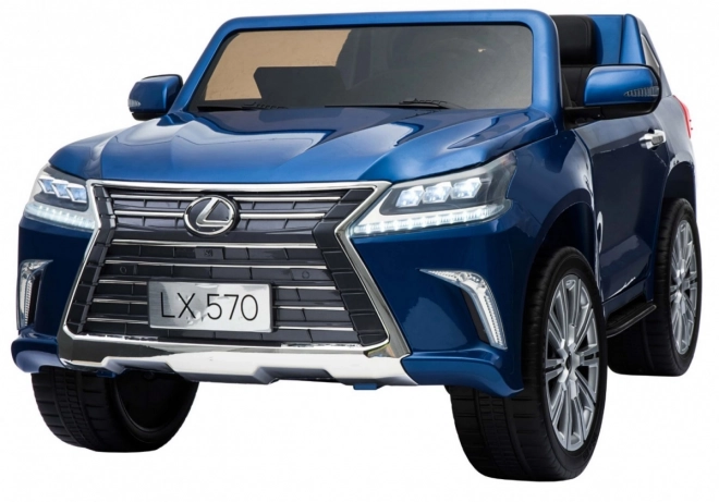 Lexus LX570 Malované auto pro 2 děti Modrá + dálkové ovládání + EVA kola + rádio s LED MP3