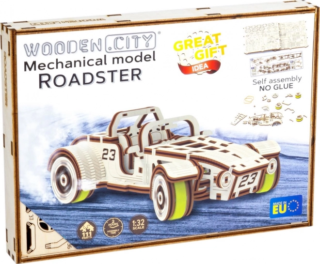 WOODEN CITY 3D puzzle Automobil Roadster 111 dílů