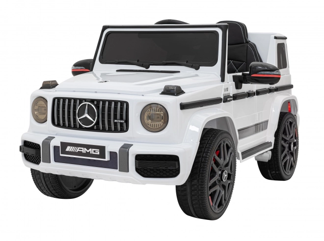 Mercedes AMG G63 pro děti bílý + dálkové ovládání + MP3 LED + pomalý start + EVA + pásy