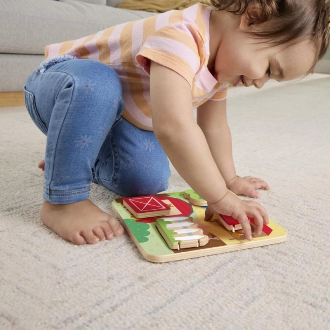 Fisher-Price Dřevěná hra na schovávanou se zvířátky