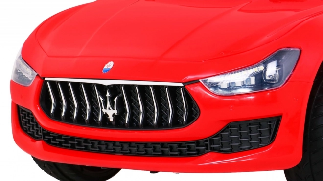 Maserati Ghibli baterie pro děti Červená + Dálkové ovládání + Pomalý start + EVA + MP3 USB + LED dioda