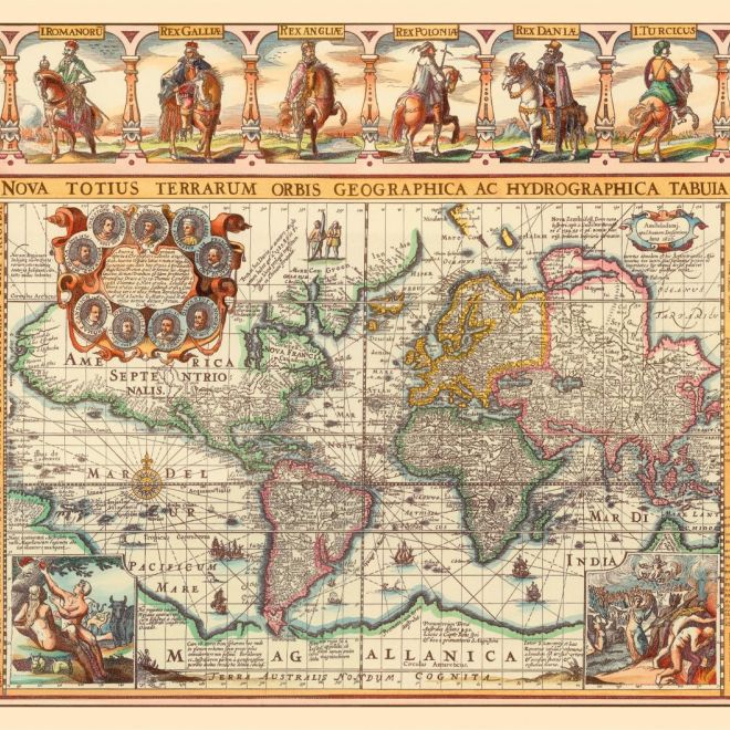 DINO Puzzle Historická mapa světa 2000 dílků