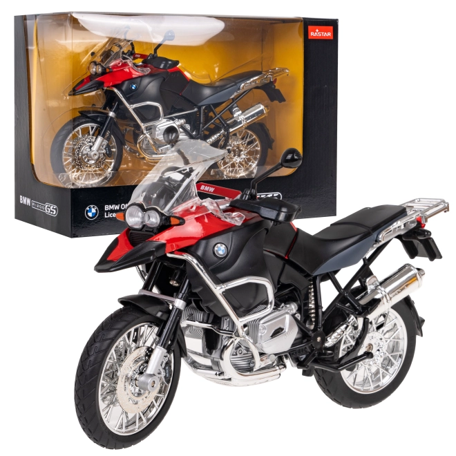 Kovový motocykl BMW R1200GS 1:9 RASTAR – Červený
