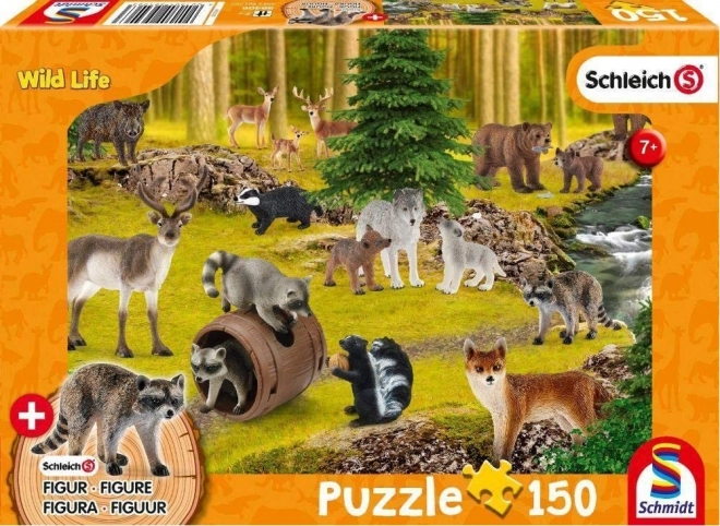 SCHMIDT Puzzle Schleich Kde žijí mývalové 150 dílků + figurka Schleich