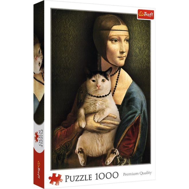 Puzzle 1000 prvků Dáma s kočkou