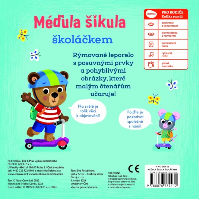 Méďula šikula školáček – obrázky s pohyblivými prvky