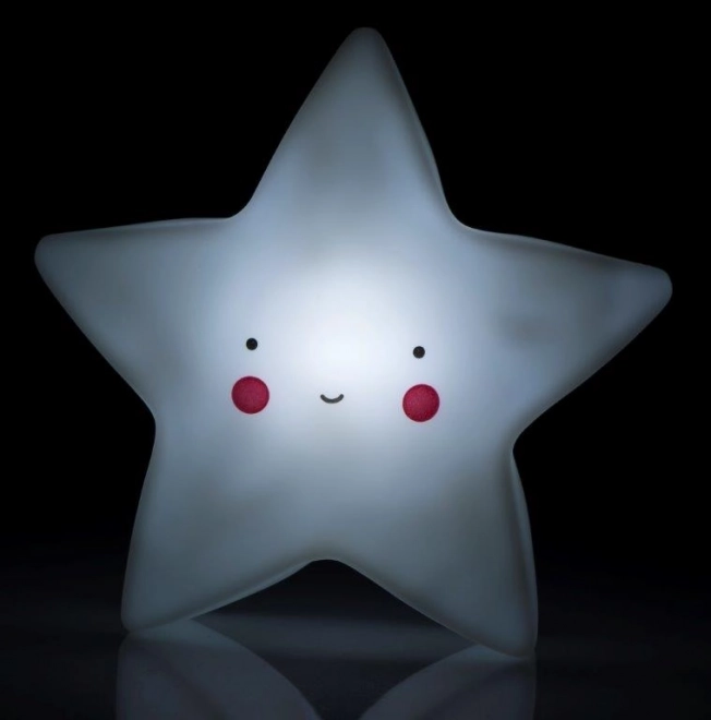 LED dětská noční lampička ve tvaru hvězdy – Bílá