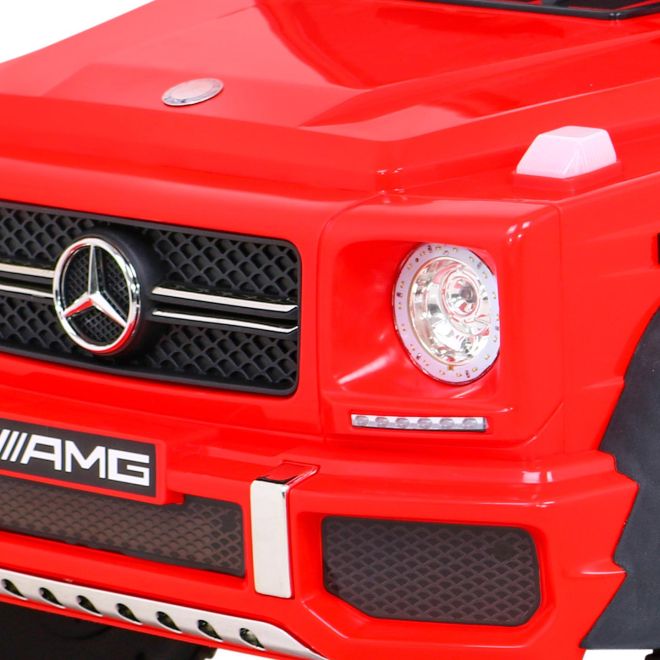 Mercedes G63 AMG Auto na baterie Červené + Dálkové ovládání + 6 EVA kol + Pomalý start + MP3 LED