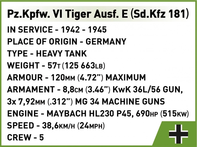 Model tanku Tiger I z 870 kostek