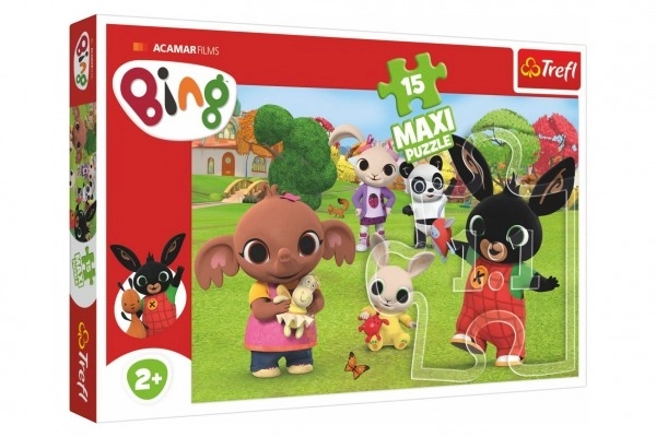 Maxi puzzle Bing Bunny Bing s přáteli - 15 dílků