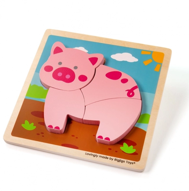 Bigjigs Toys Vkládací puzzle Prasátko