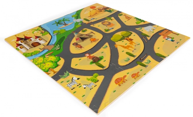 ECOTOYS Pěnové puzzle Safari s okraji