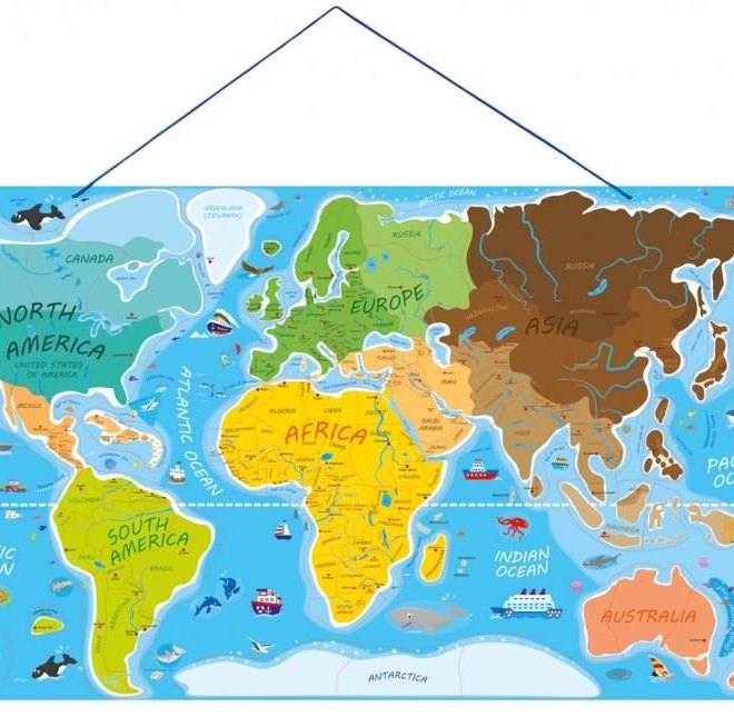 Vzdělávací tabule 2v1 s mapou světa