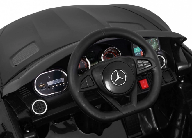 Mercedes Benz GT baterie pro děti černá + dálkové ovládání + pomalý start + MP3 LED