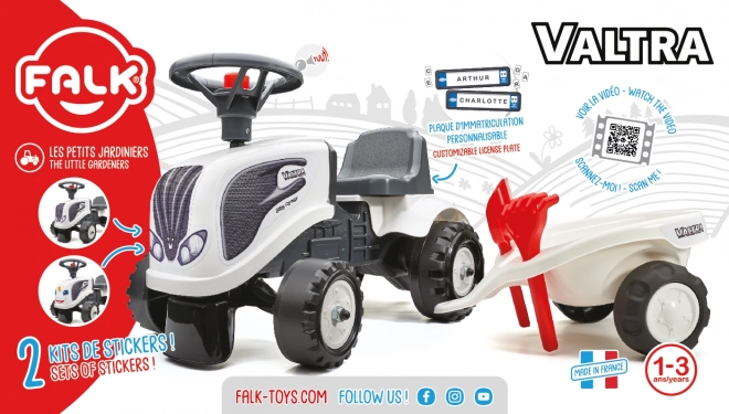 Dětský traktor Valtra s vlečkou a příslušenstvím