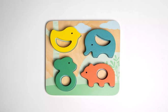Yumi Yay - 3 v 1: kolotoč nad postýlku, dřevěné hračky, puzzle
