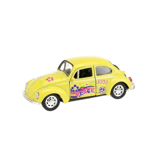 Auto Welly Volkswagen Beetle kov/plast 12cm 4 barvy na zpětné natažení 12ks v boxu