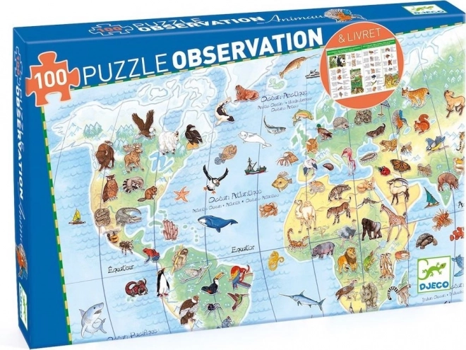 DJECO Puzzle Observation: Zvířata z celého světa 100 dílků