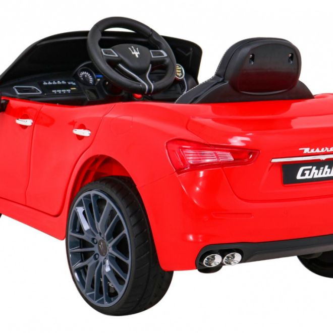 Maserati Ghibli baterie pro děti Červená + Dálkové ovládání + Pomalý start + EVA + MP3 USB + LED dioda