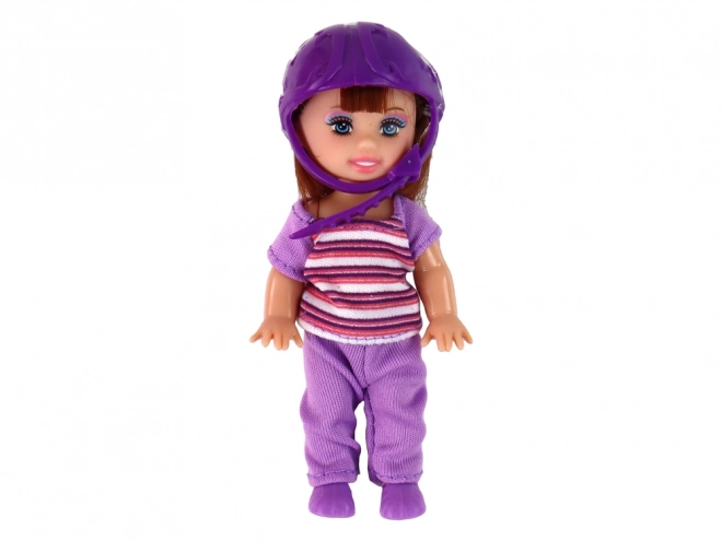 Lucy Pink Doll Set Scooter Skateboard Helmy