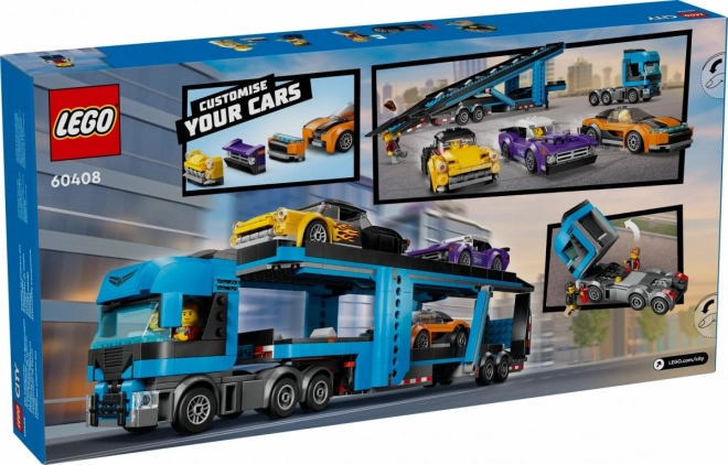 LEGO City 60408 Kamion pro přepravu aut se sporťáky